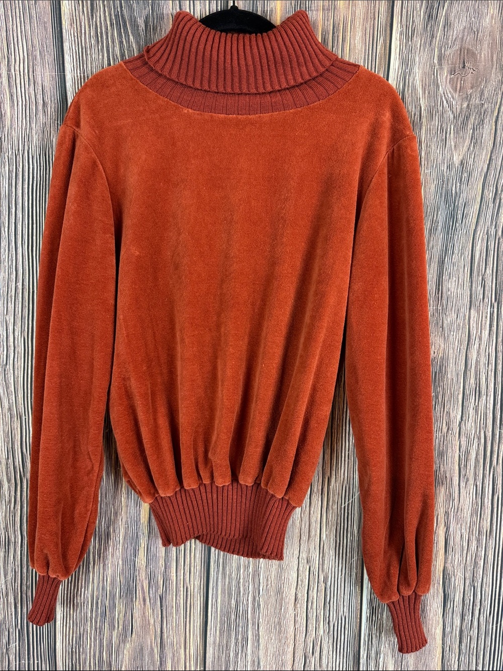 1970’s Sears Rust Velour / Velvet Turtleneck Sweater